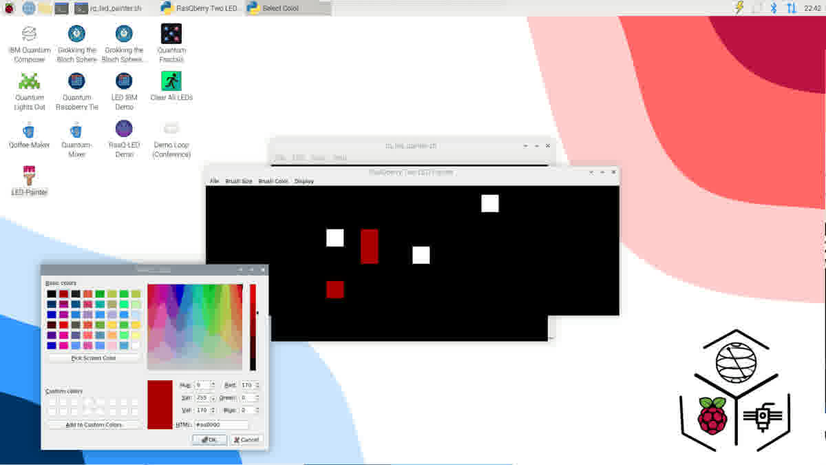 LED-Painter application with colour picker for the quantum LED matrix