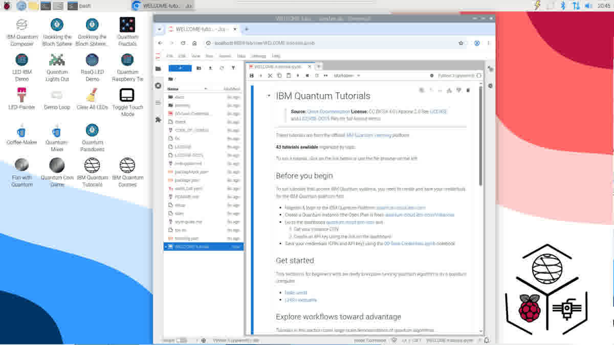 IBM Quantum Tutorials Jupyter notebooks running on the RasQberry